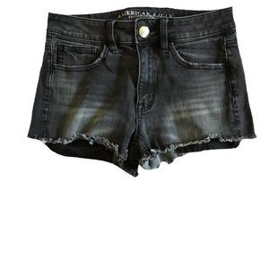 American Eagle Black Hi-Rise Shortie Shorts Sz 2